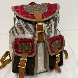 Custom Hair-on-Hide Patchwork Backpack NWOT